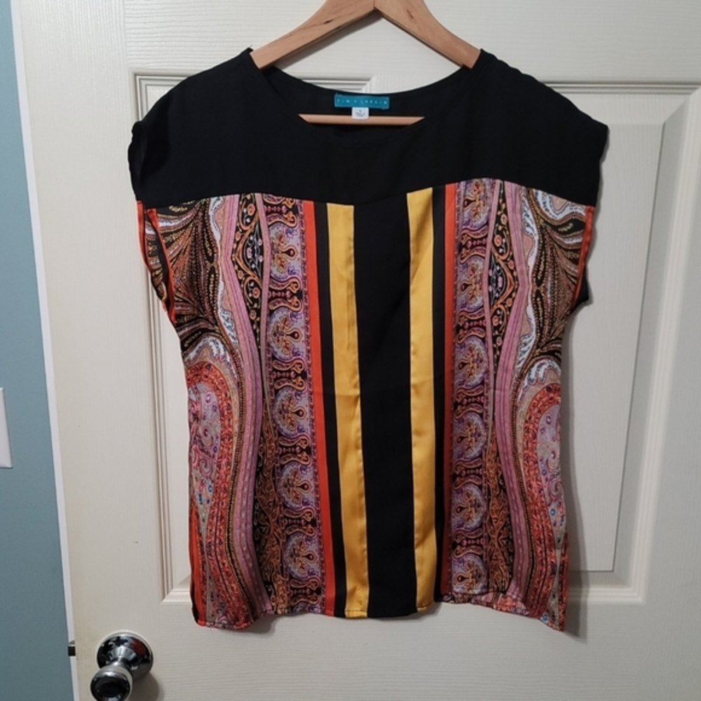 Pim + Larkin Colorful Striped Sleeveless‎ Top Women's S EUC